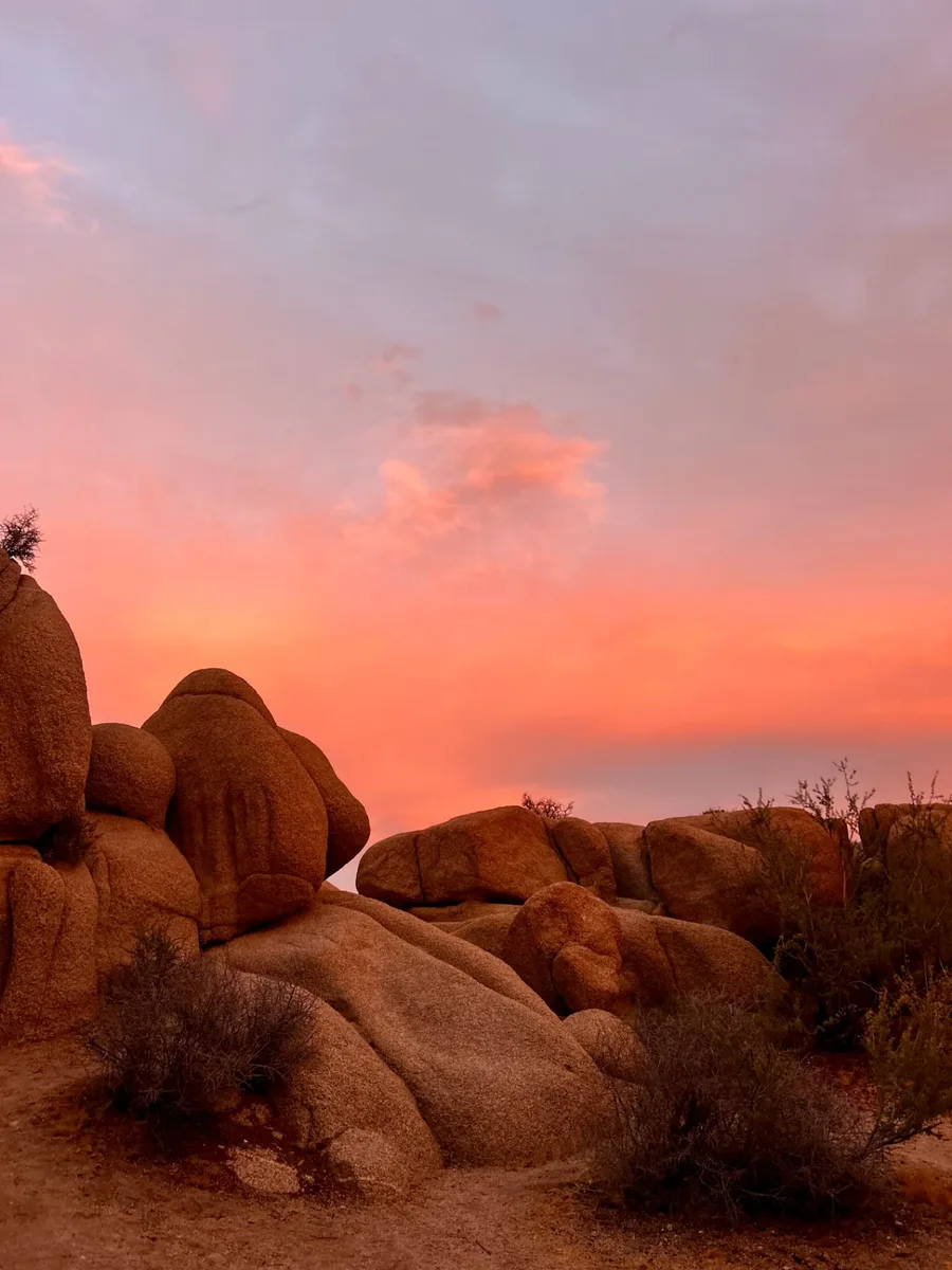 Desert rocks at sunset in Southern California