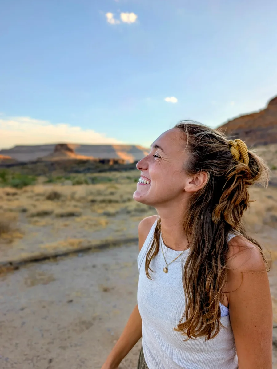 Karen Julia Korfmacher in the California desert
